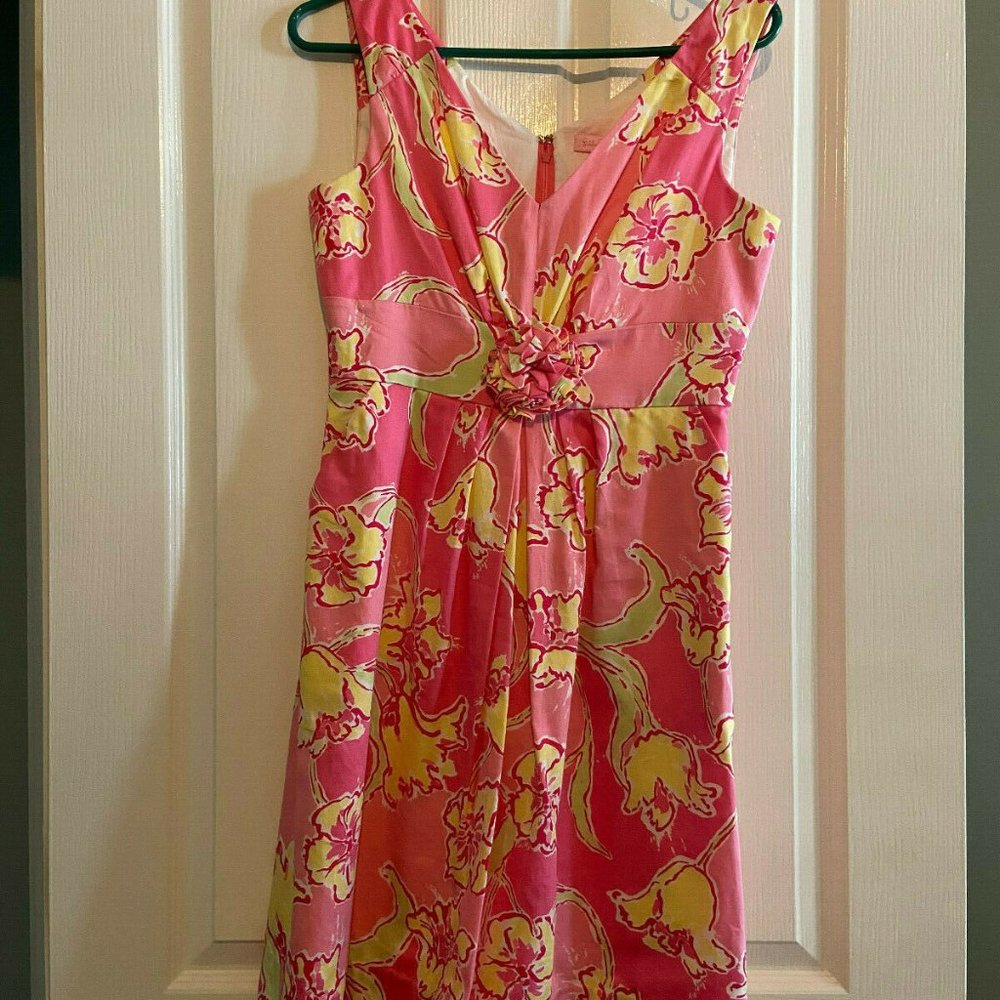 Lilly Pulitzer Parker Dress Hotty Pink Rosette